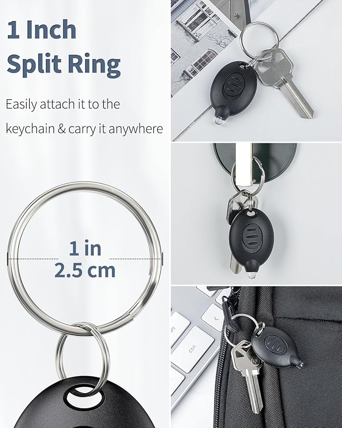 Uniclife 10 Pack LED Keychain Flashlight Mini LED Keychain Light 12 Lumen Portable Ultra Bright Battery Powered Key Ring Torch for Outdoor Camping Hiking and Emergency Lighting, Black Shell