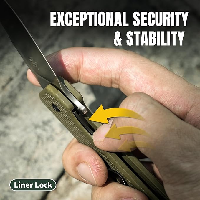 Kizer Nice Guy Pocket Folding Knife, 2.84??D2 Steel Blade knives, G10 Handle Small EDC Knife, Liner Lock Flipper Knife for Men Women, Sharp Camping Hiking Hunting Survival Knife V3011M2