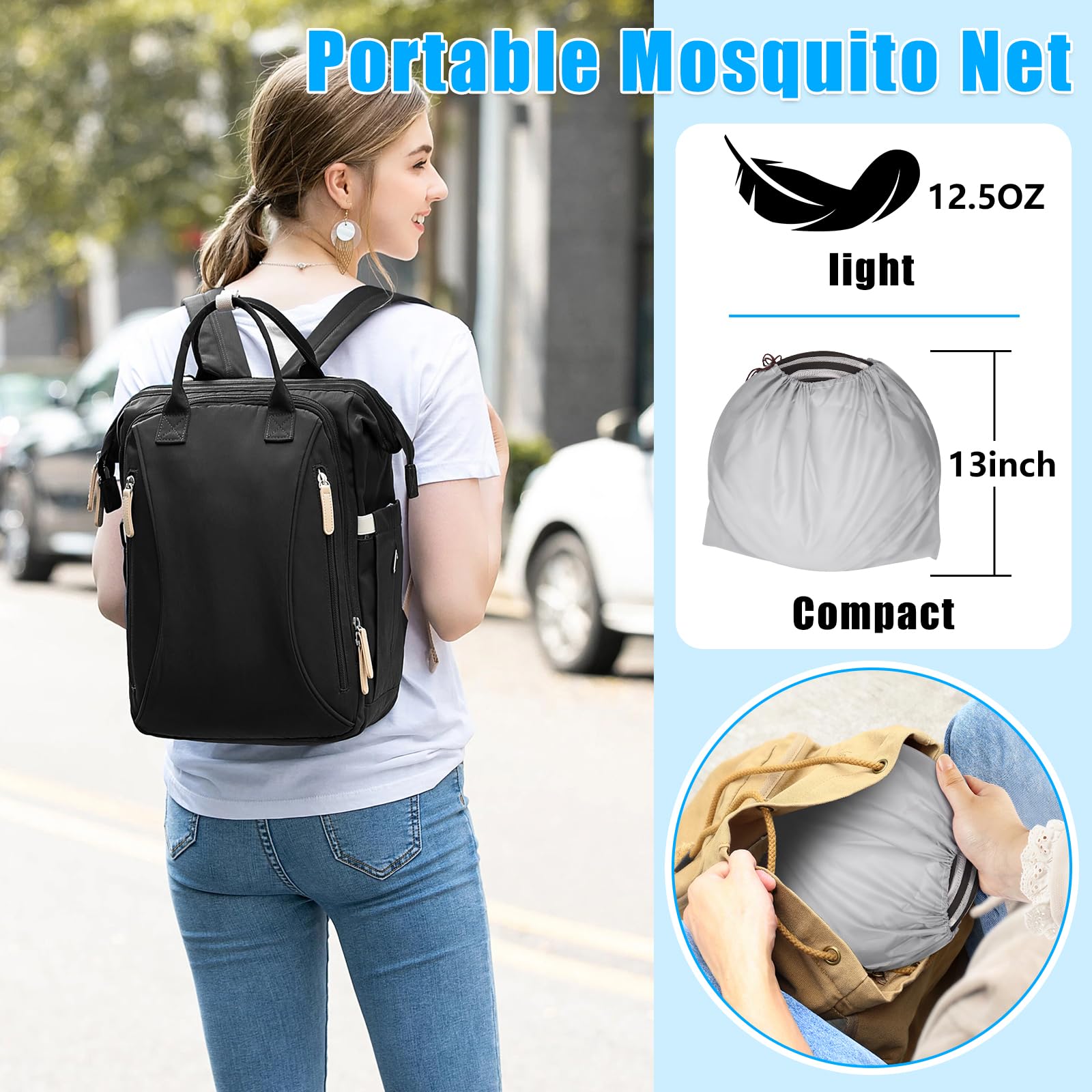 Large Pop Up Mosquito Net Tent, 78*30*24 Inch Portable Foldable Mesh Tent
