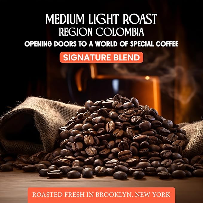 Decaf Whole Bean Coffee, Sweet Citrus & Mild Chocolate Swiss Water Decaf Coffee Beans, Signature Blend Brooklyn coffee, 35.2 oz (2.2lb) Medium Roast Coffee Beans, Kosher Certified