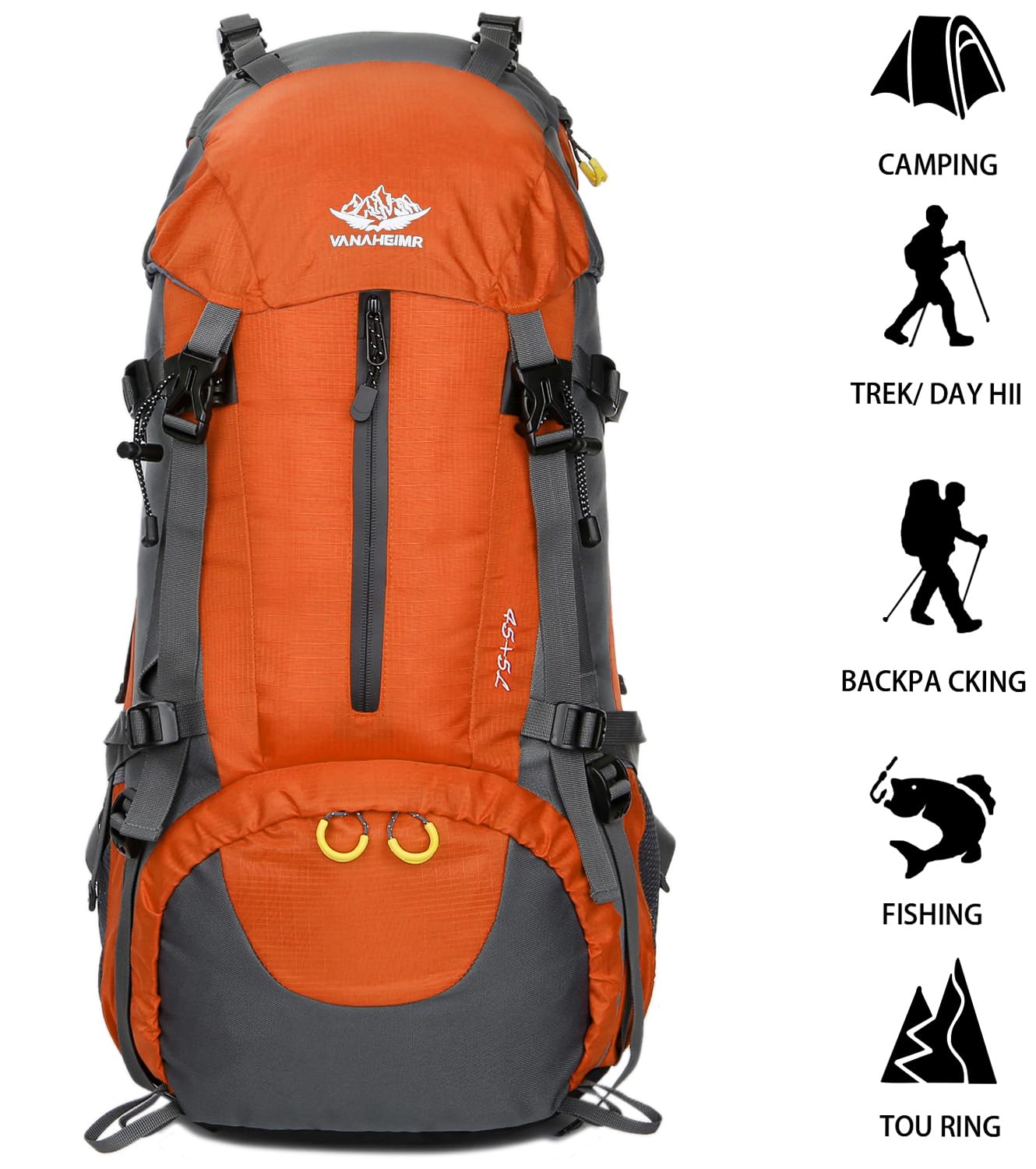 Esup 50L Camping Hiking Backpack Men with rain cover 45l+5l Lightweight Backpacking Backpack Travel