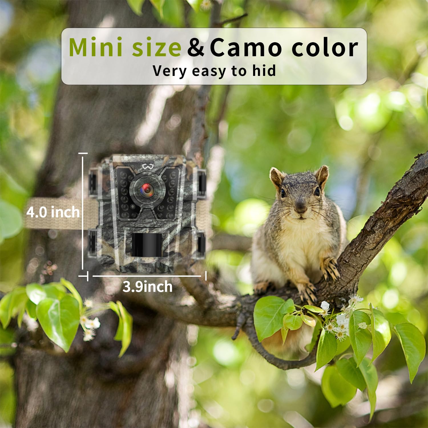 WOSODA Mini Trail Camera 4 Pack 30MP 1080P HD, Game Cam with SD Card, Waterproof Tiny Deer Camera