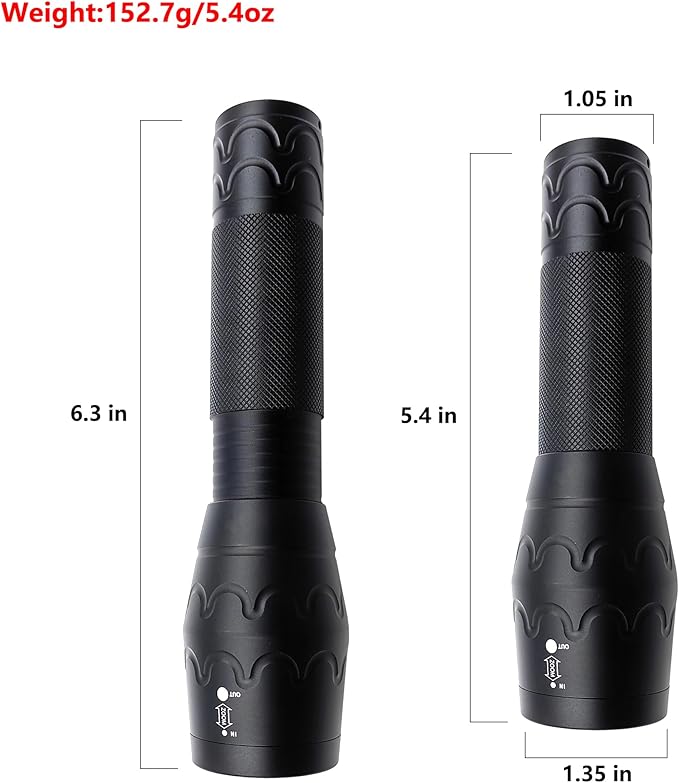 Single Mode Flashlight, High Lumen LED Flashlights with Zoomable Beam, Compact Handheld Flash Light for Camping, Outdoor, and Home Use, 2-Pack