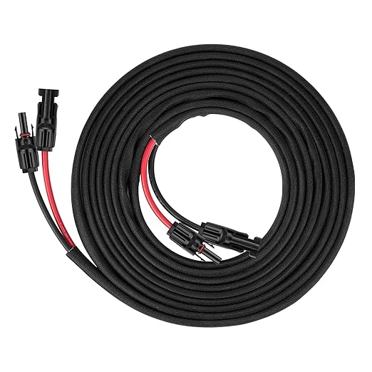 30FT 10AWG Solar Panel Extension Cable with Female and Male Connectors, Solar Cable for Solar Panels, Charge Controllers and Solar Generator (10AWG, 30FT)