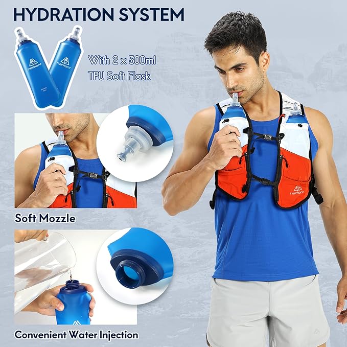 Haimont Running Hydration Vest, 5L Lightweight Runner Vest Pack for Women Men, Trail Running