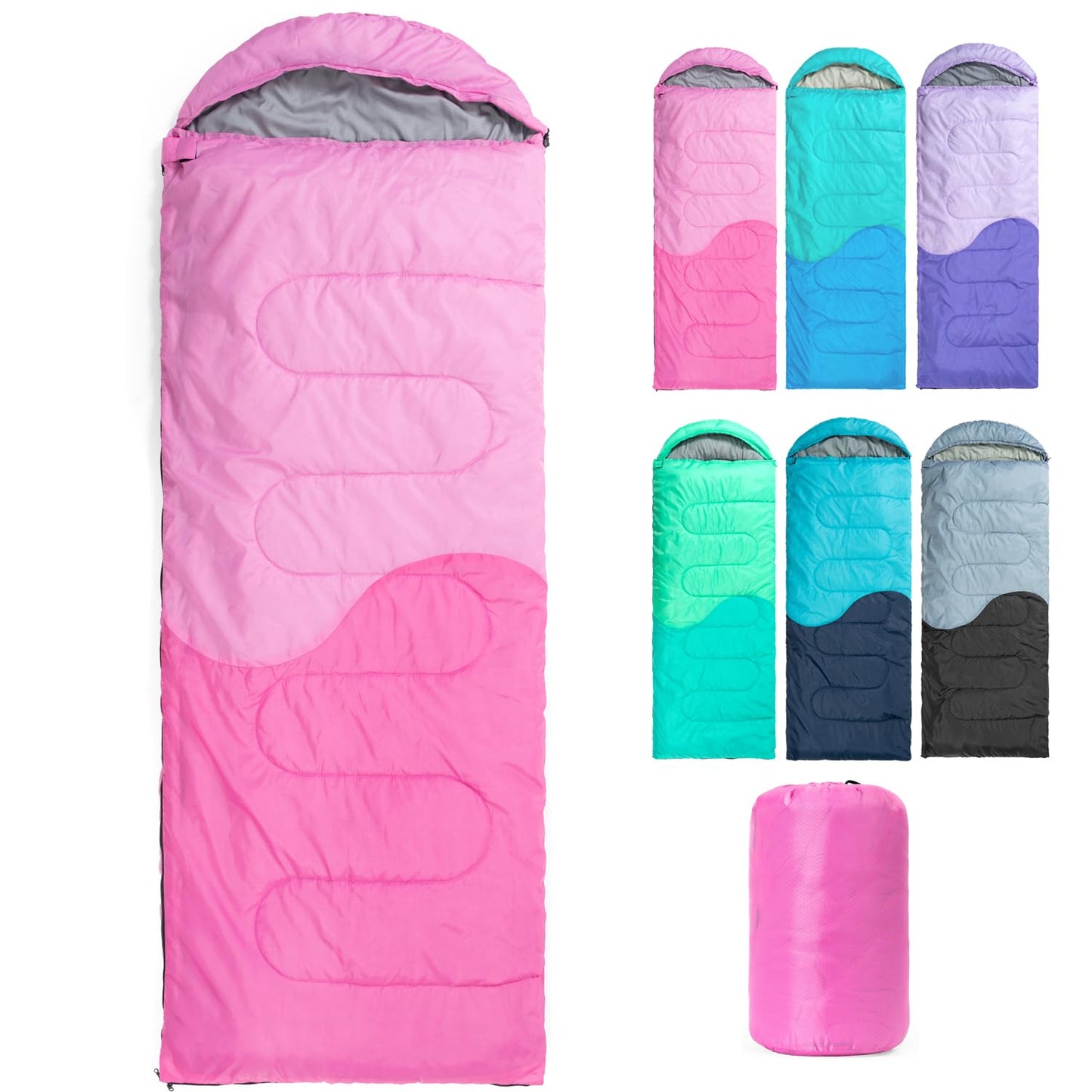 Sleeping Bag - 3 Seasons for Adults Boys Girls Camping Hiking - Warm Cold Weather Lightweight