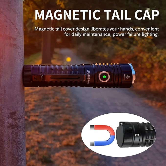 Wurkkos TS22 Super Bright Flashlight,4500 High Lumens Rechargeable LED Flashlight,Thoughtful Static Lock&Reverse Charging Function,IP68 Waterproof, Magnetic Design for Repairing Camping Dog Walking
