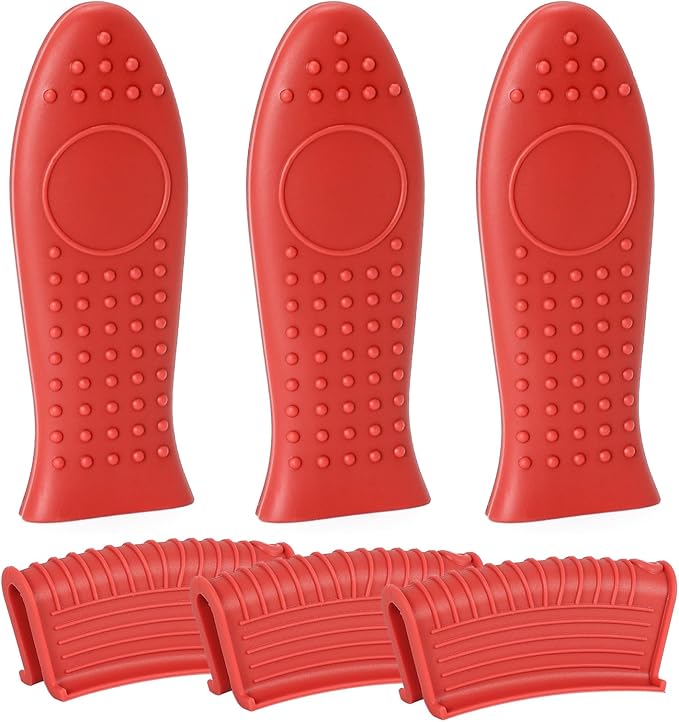 Joyhalo Cast Iron Skillet Handle Covers - 6 Pack, Heat Resistant, Silicone Pot Handle Sleeve Covers for Cast Iron Pan, Skillet and More