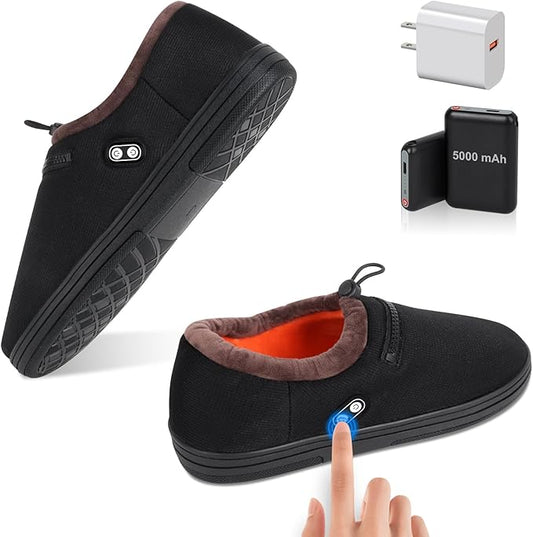 RTDEP Foot Warmer, Heated Slippers for Women Men, Heated Shoes Rechargeable Battery 5000mAh,Anti-Accidental Touch, Heat Slippers, Winter Foot Warmers for Feet for Home Office