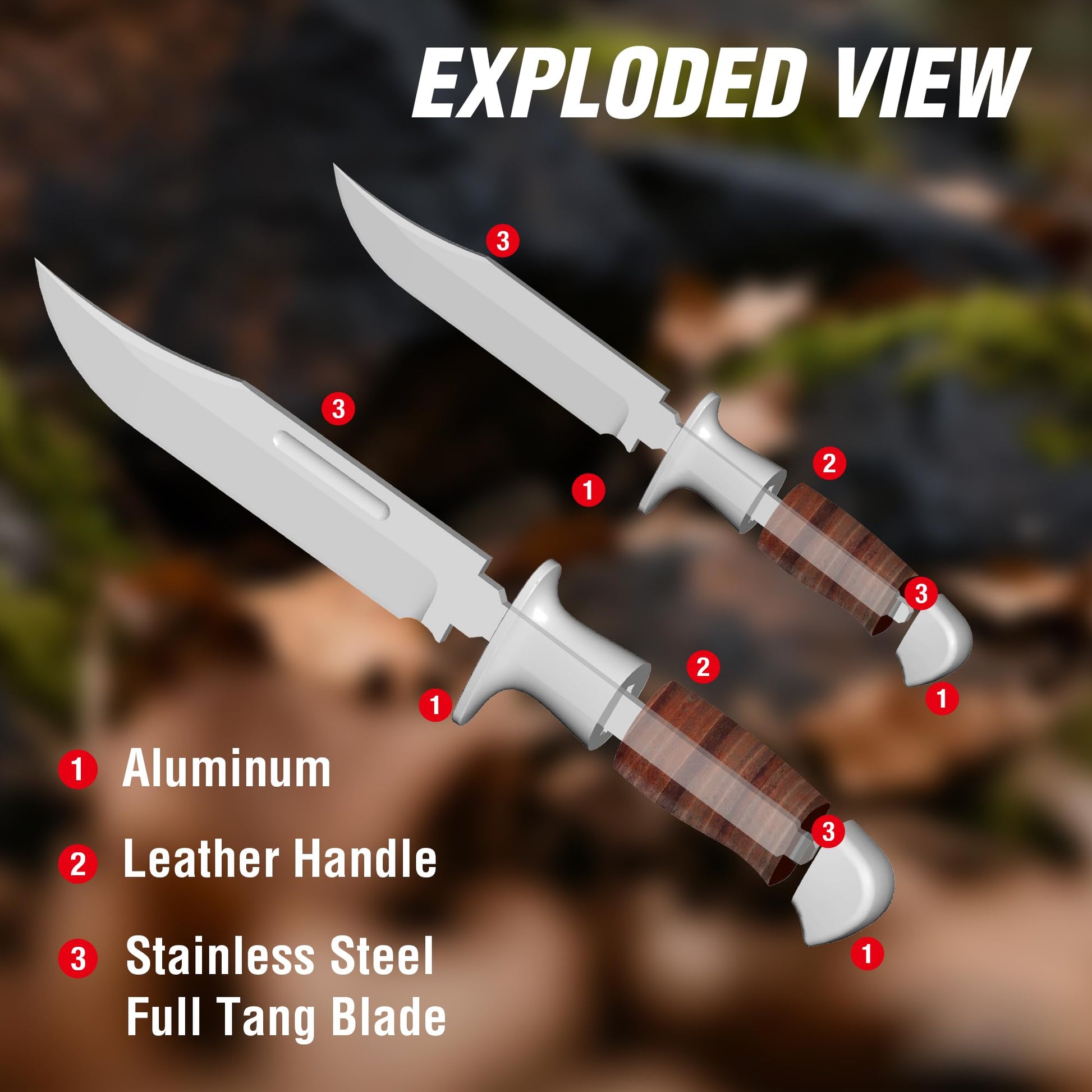Mossy Oak 2-piece Fixed Blade Bowie Knife Set