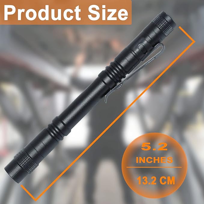 Beieverluck 10 Pack Small Mini Flashlights, Pocket Flashlight Penlight with Clip, Tactical Pen Light for Camping Outdoor Emergency Inspection Fathers Gifts for Dad Husband