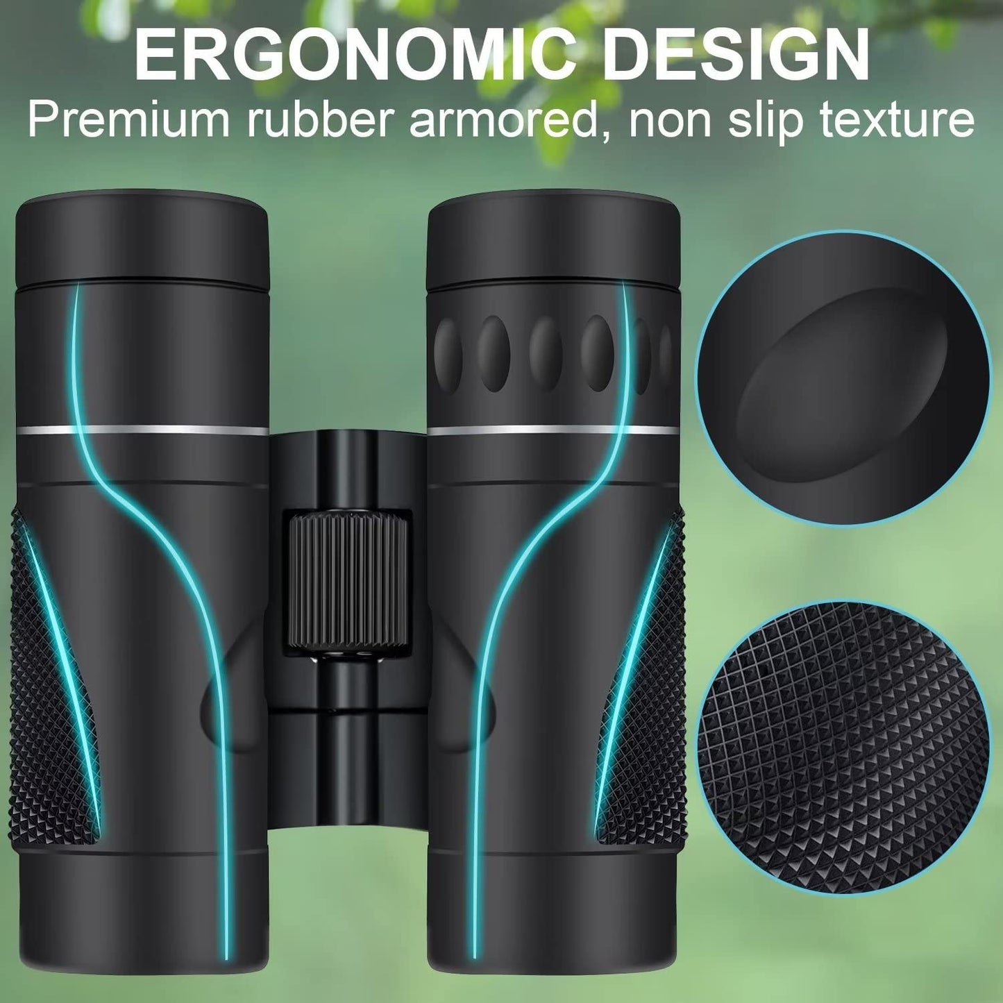 DRANBOL 12X25 Mini Pocket Binoculars for Adults Kids, Small Compact Binoculars for Bird Watching