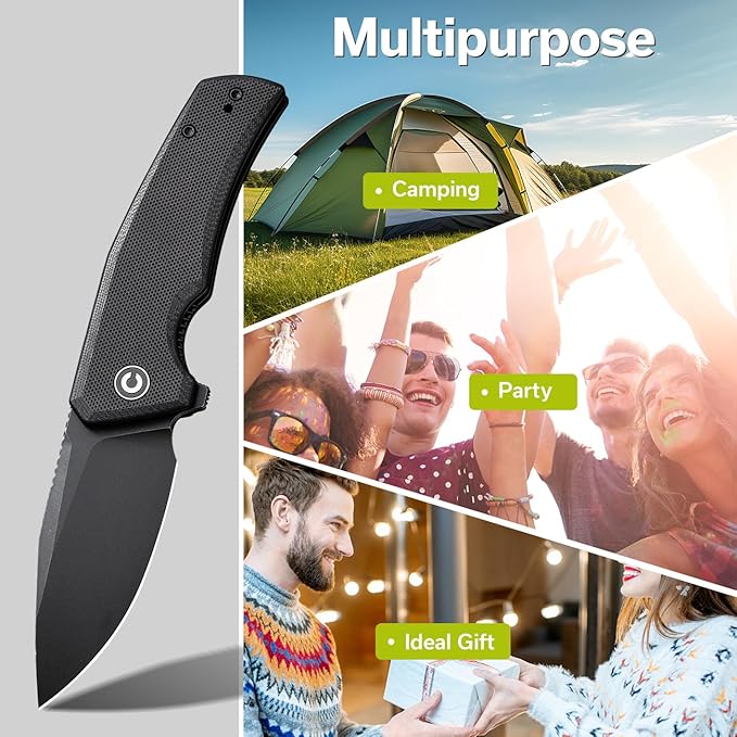 CIVIVI Pocket Knife for EDC, Regulatron Folding Knife for Men with Flipper Opener, Liner Lock, 2.98" Nitro-V Blade G10 Handle for Camping, Hunting C23006-1