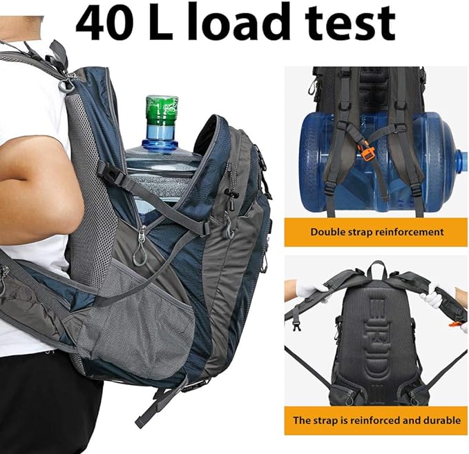 FENGDONG 40L Waterproof Lightweight Outdoor Daypack Hiking,Camping,Travel Backpack for Men Women Blue