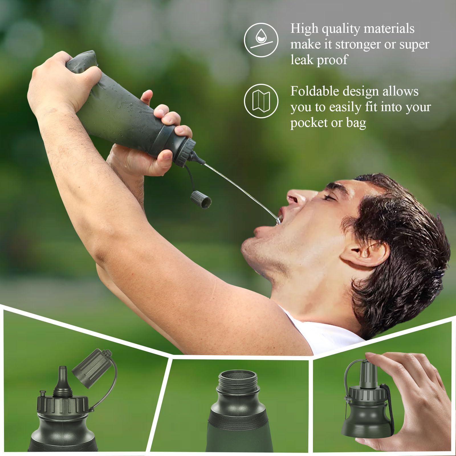 Timain Outdoor Portable Water Filter Pump,Water Filtration Systems,Perfect for Travel,Camping