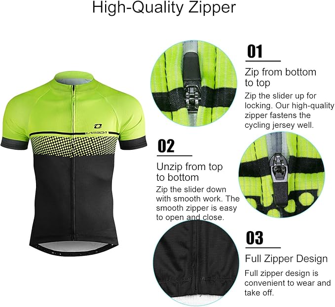 LAMEDA Men's Cycling Jersey Breathable Lightweight Bike Jersey Short Sleeve Quick Dry Moisture Wicking Biking Shirts