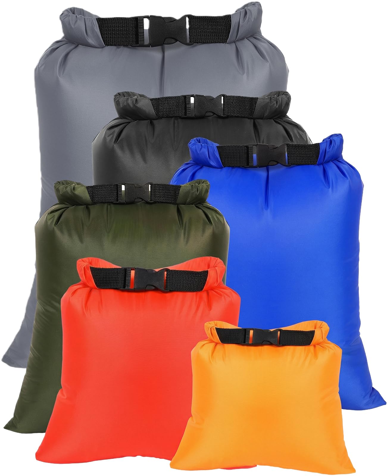 Ucolofun Dry Bags Waterproof Set, 6-Pack Ultralight Waterproof Bags Small Stuff Sack Water Proof