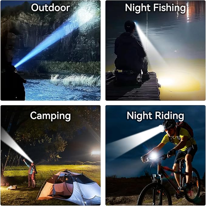 Super Bright LED Rechargeable Headlamp, 6 Adjustable Light Modes Waterproof Headlight, Constant Current Function, Lightweight, Perfect for Camping, Running, Hiking, Fishing, Outdoor Adventures