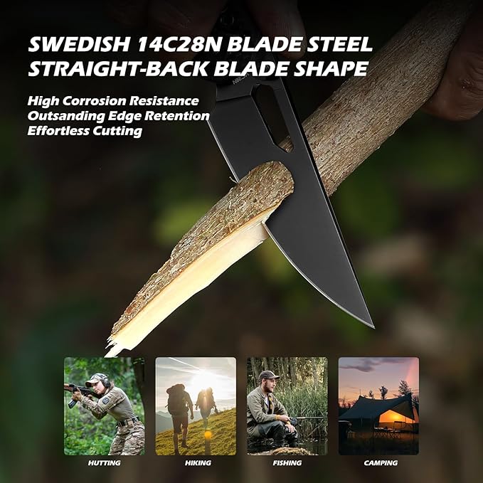 Hightron Sharplyn Folding Knife, 3.6" 14C28N Steel Blade with Black PVD OD Green G10 Handle Pocket Knife with Pocket Clip for Men Women Lightweight EDC Knives for Outdoor