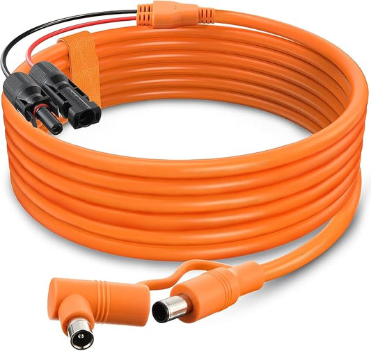 Tellingyou Solar Connector to DC 8mm Adapter Cable, 8.2 ft 14AWG Solar Panel Cable with DC8020/7909, Compatible with Jackery Explorer 160 240 500 1000, Compatible with BLUETTI Portable Power Station