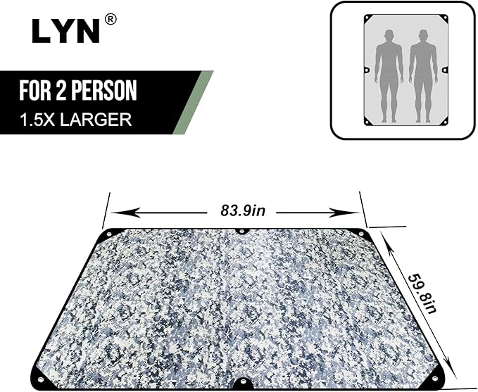 LYN Heavy Duty Emergency Blanket Survival Gear Waterproof Insulated Blanket Emergency Tarp for Camping, Hiking, Bushcraft