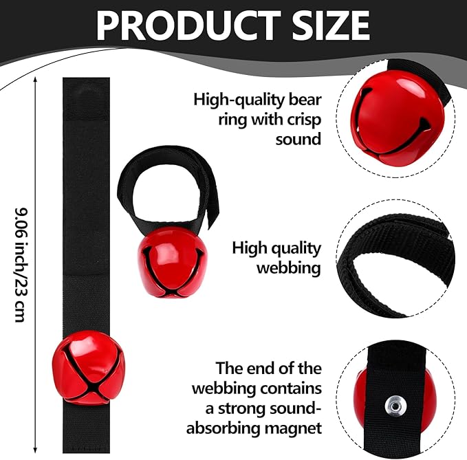 4 Sets Bear Bells with Whistle for Hiker, Loud Bear Bell with Emergency Whistle, Bear Bells for Hiking, Outdoor Camping, Survival, Biking, Fishing, Climbing, Hunting, Pet Tracker