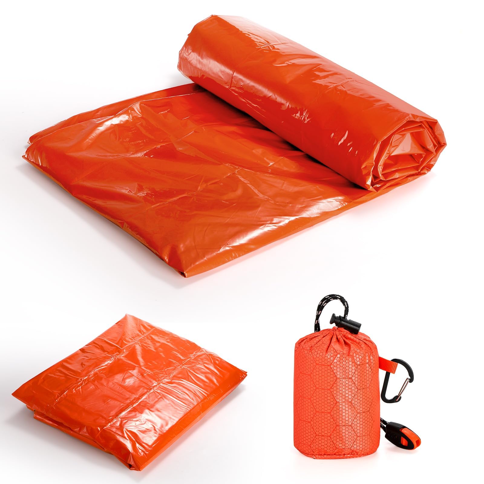 Noamus 6 Pack Emergency Survival Sleeping Bags, Thermal Bivy Sack Blanket, Lightweight Portable