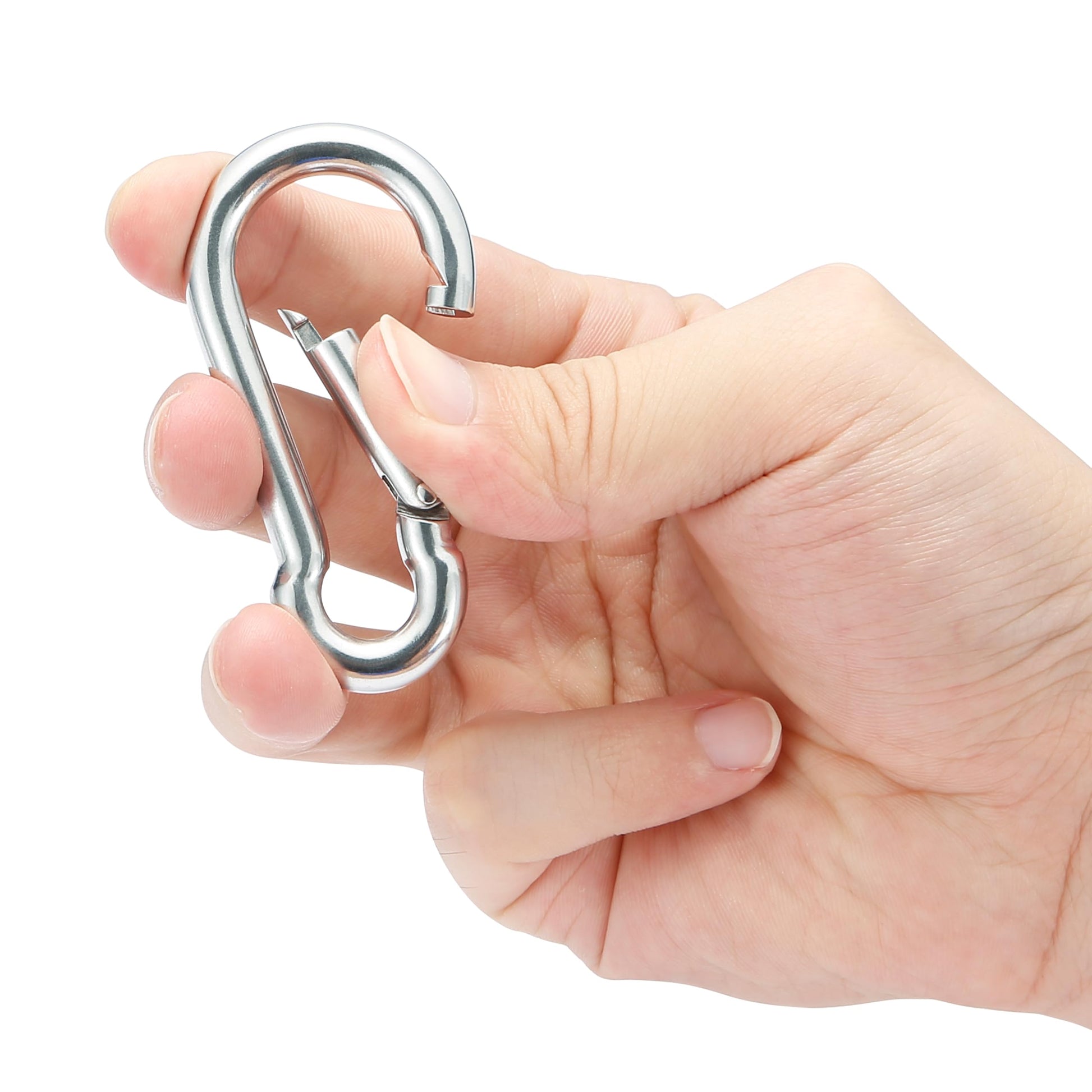sprookber 316 Stainless Steel Marine Grade 2.36Inch Carabiner Clips, 5 Pack