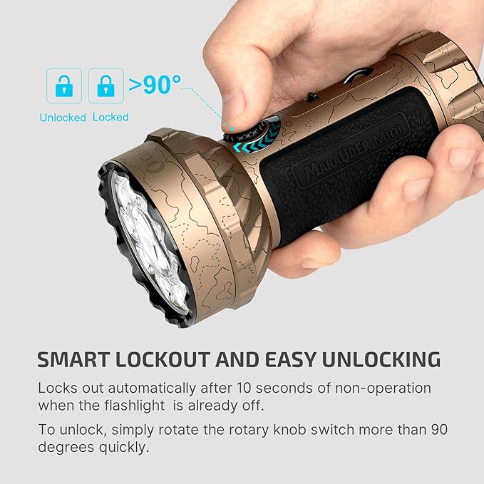OLIGHT Marauder Mini 7,000 Lumens Bright Flashlight with 600 Meters Beam Distance, Powerful RGB Lights, Magnetic Rechargeable for Outdoors Work, Hunting, and Searching(Desert Terrain)