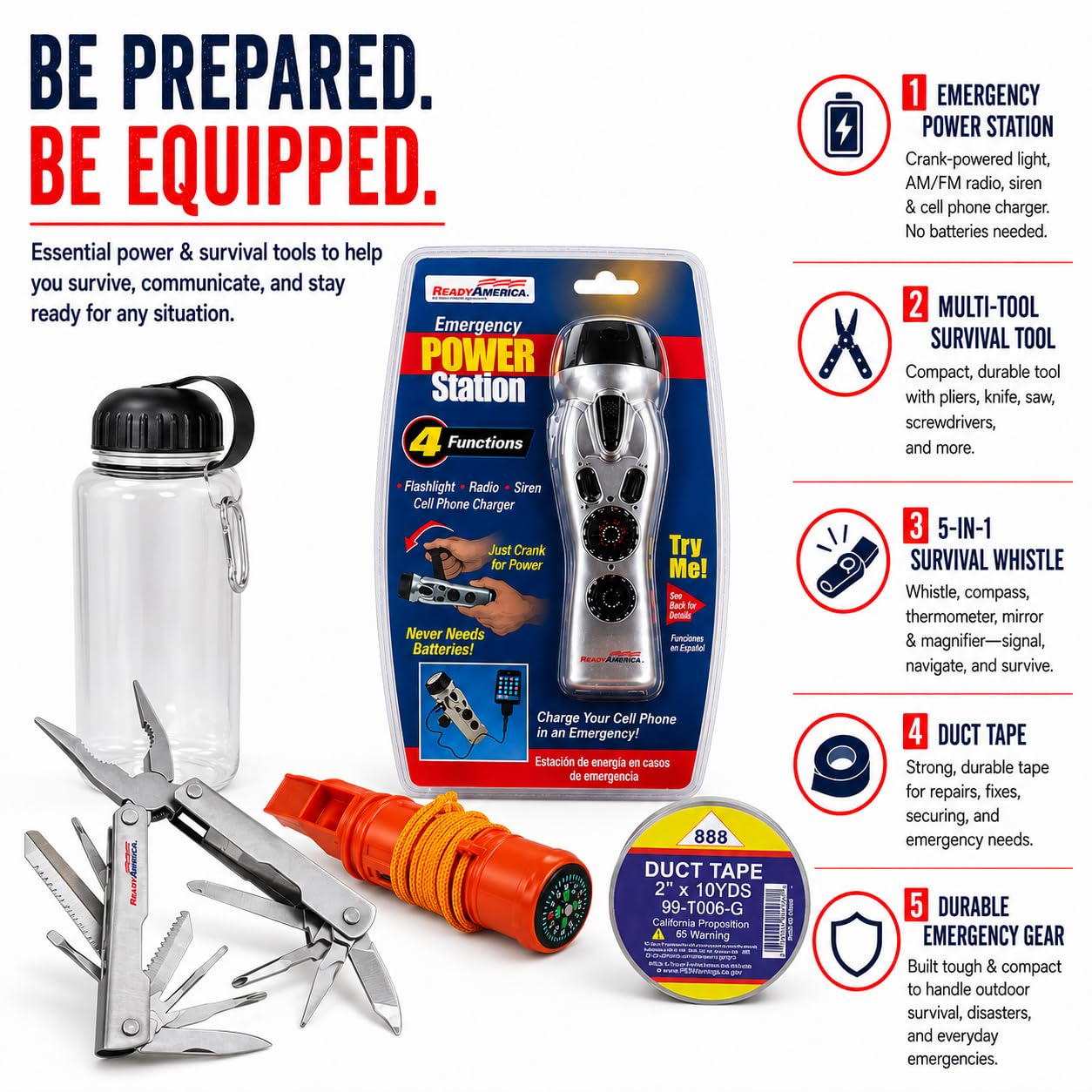Ready America 70285, 2-Person 3-Day Deluxe Emergency Backpack