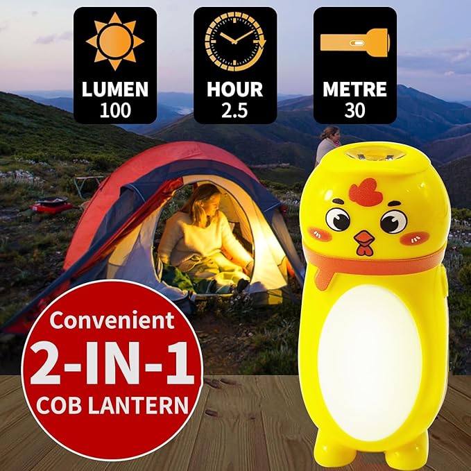 4 Pack Small Mini LED Flashlights for Kids - Cute Small Animal Flashlight - 2 in 1 Flashlight Camping Lantern Flashlights - Christmas Gifts Stocking Stuffers for Girls Boys