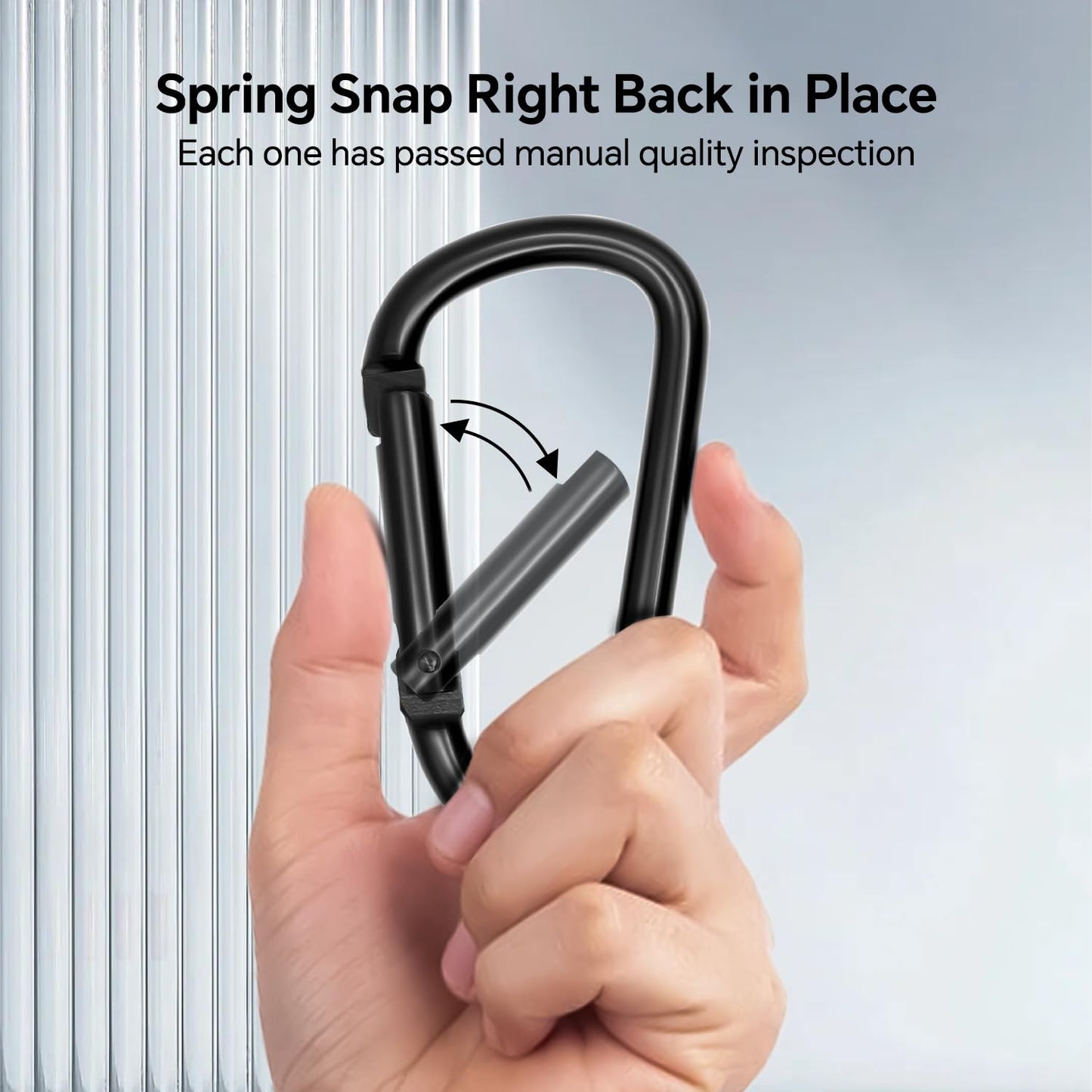 Small Carabiner Clip 6PCS Black Carabiner Keychain Mini 2 inch Large 3 inch Heavy Duty Caribeaner