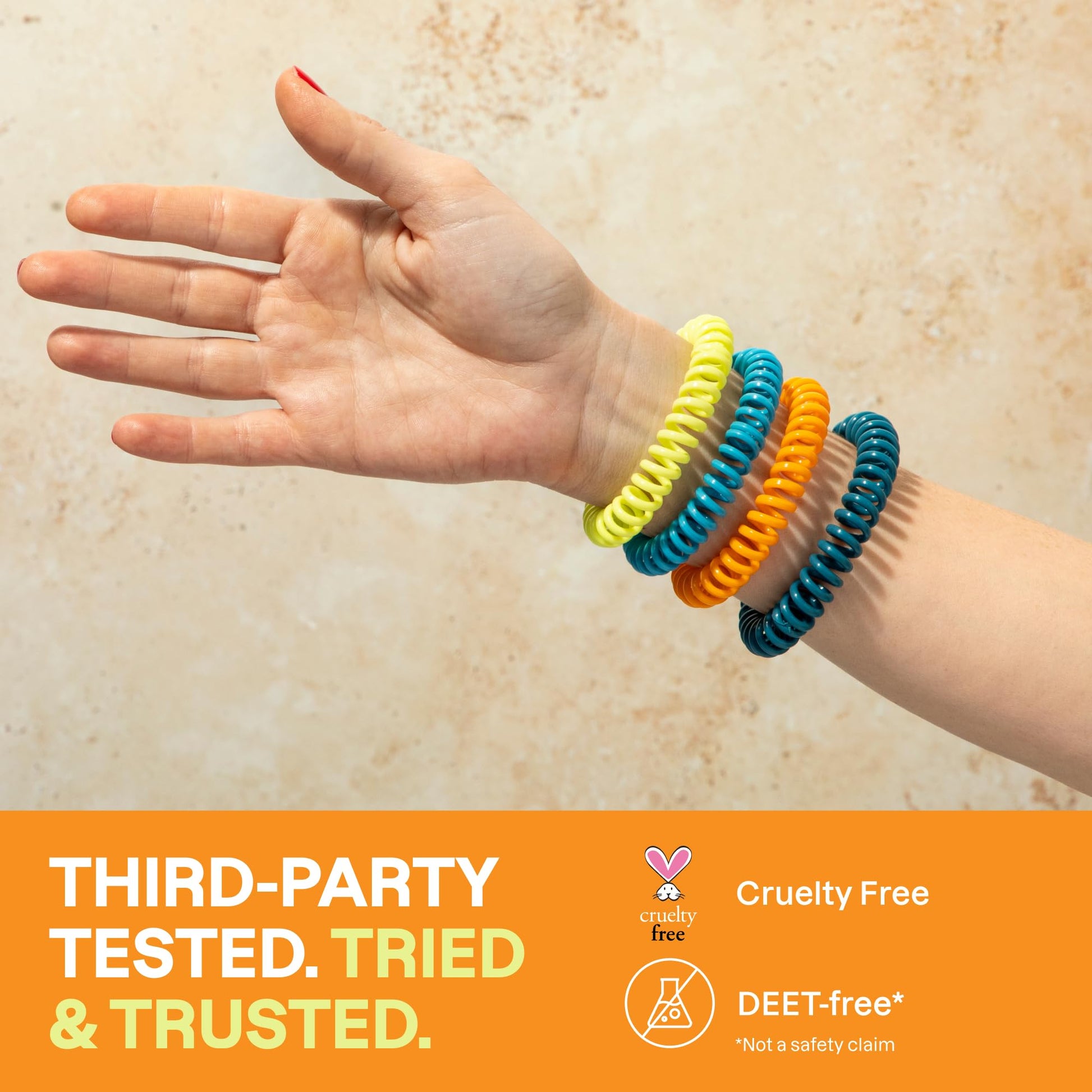 Cliganic 10 Pack Mosquito Repellent Bracelets for Adults & Kids - Natural DEET-Free Bands