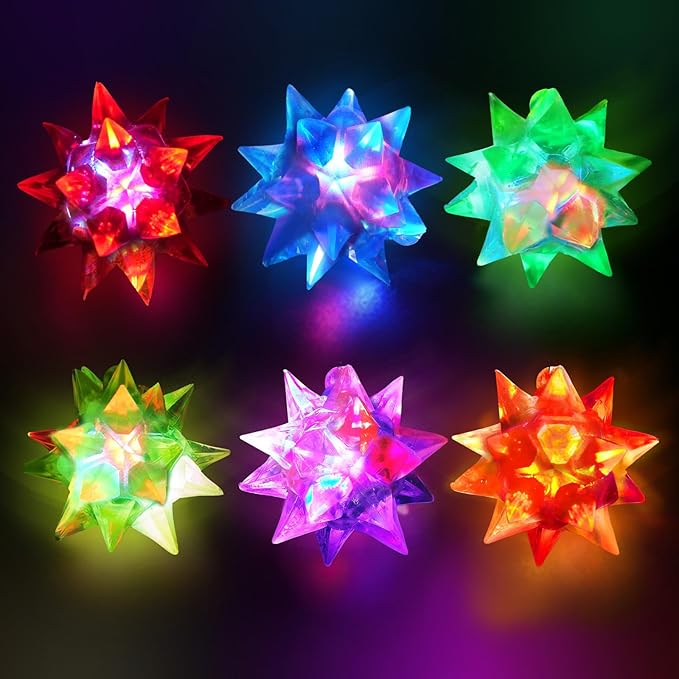 48PCS Flashing Crystal Star Necklaces, Glow Necklaces Bulk Light up Party Favors, LED Glow in The Dark Party Favors for Kids Adults Birthday Glow Party Rave Halloween Goodie Bags Filler