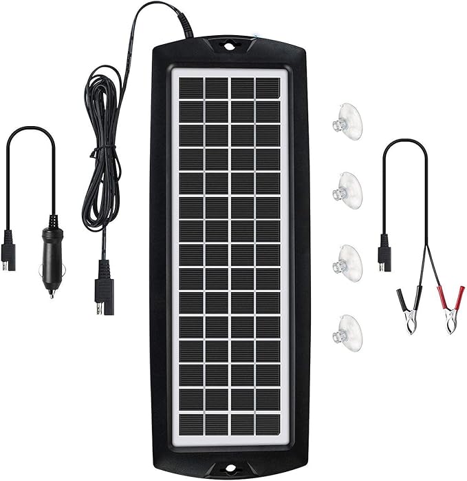 Sunway Solar Car Battery Trickle Charger & Maintainer 5W Solar Panel Power 12V Charger kit Portable