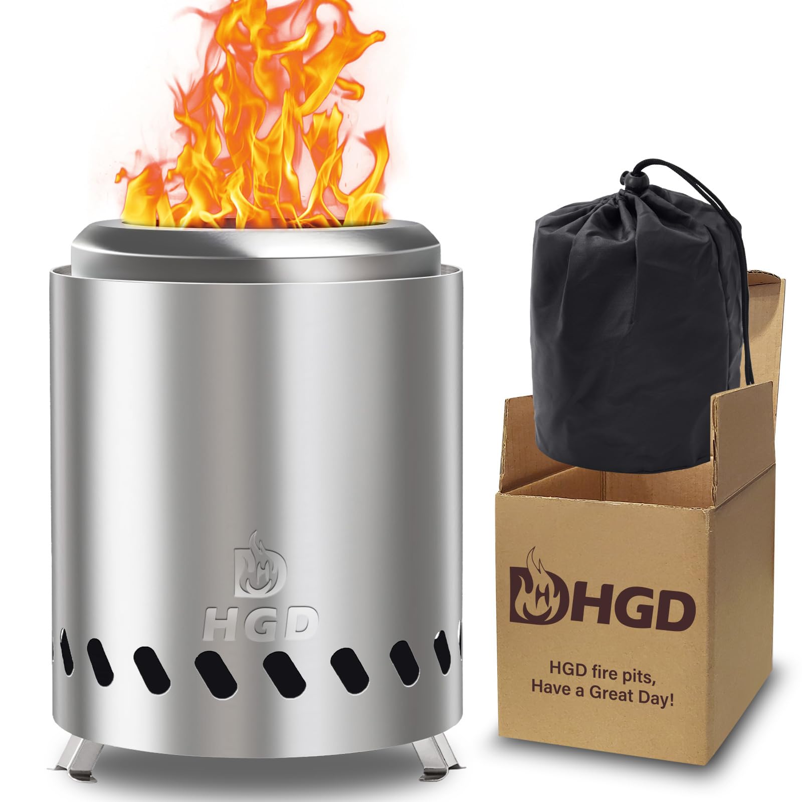 HGD Tabletop Fire Pit, Smokeless Firepit Outdoor, Mini Fire Pit for with Carry Bag for Camping