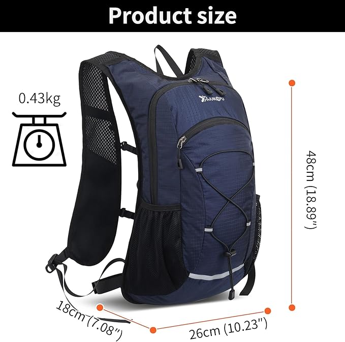 15L Small Hiking Backpack Lightweight Hydration Backpack for Men Women, Warterproof Hiking Daypack for Travel Cycling