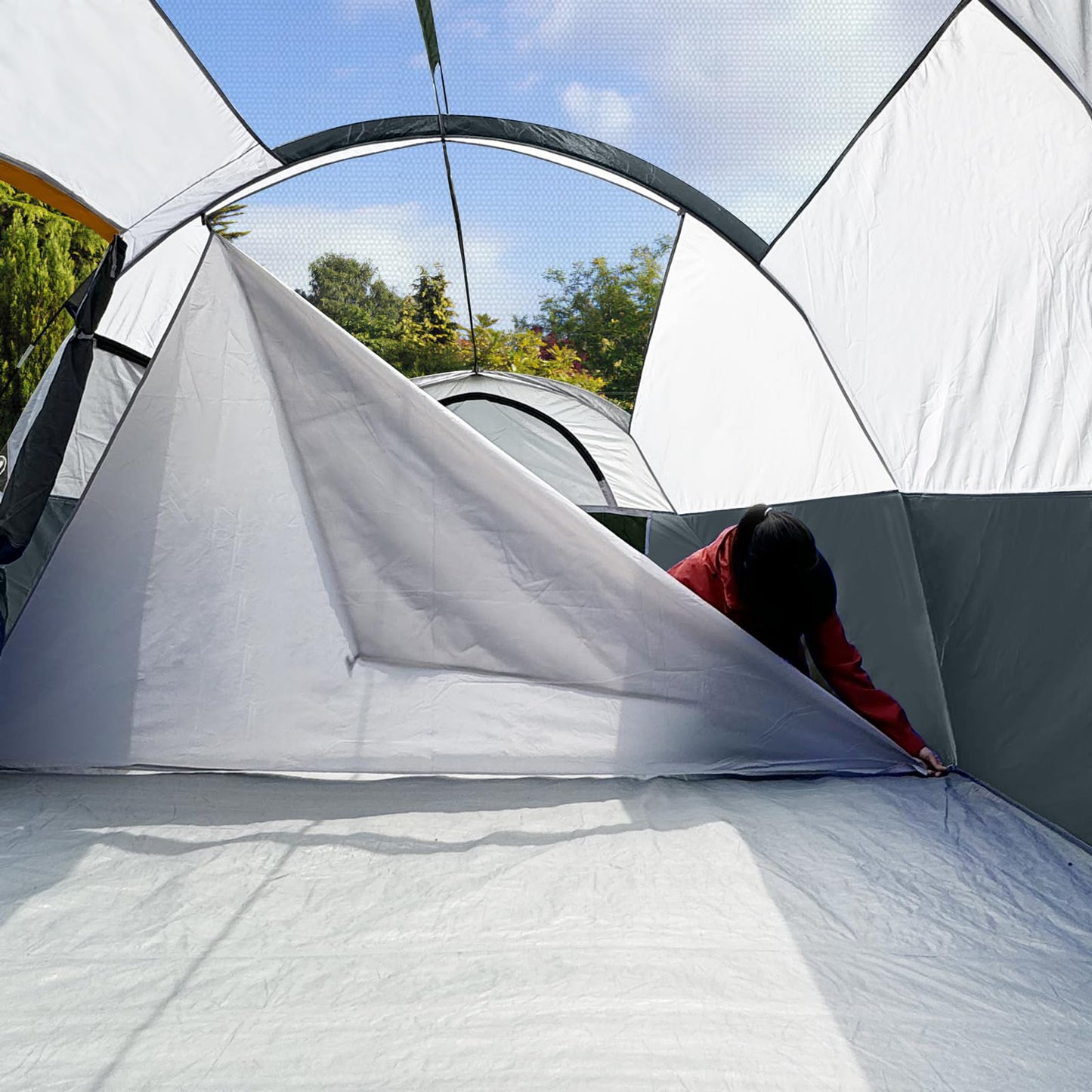 CAMPROS CP 8 Person Camping Tent, Room Divider, Rainfly, Weather Resistant