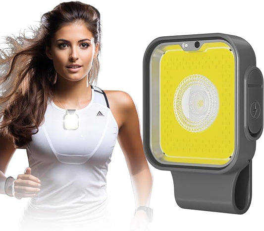 Yls Running Light, Rechargeable Clip on Lights for Runners, 12 Lighting Modes High Visibility Reflective Running Gear with Strong Magnetic, Dog Lights for Night Walking, Camping, Outdoor Adv