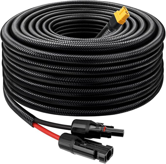 Solar to XT60 Cable 10AWG 20FT Solar Connector to XT60 Adapter Cable for Solar Panel to Battery RV Portable Power Station Solar Generator - 20 Foot