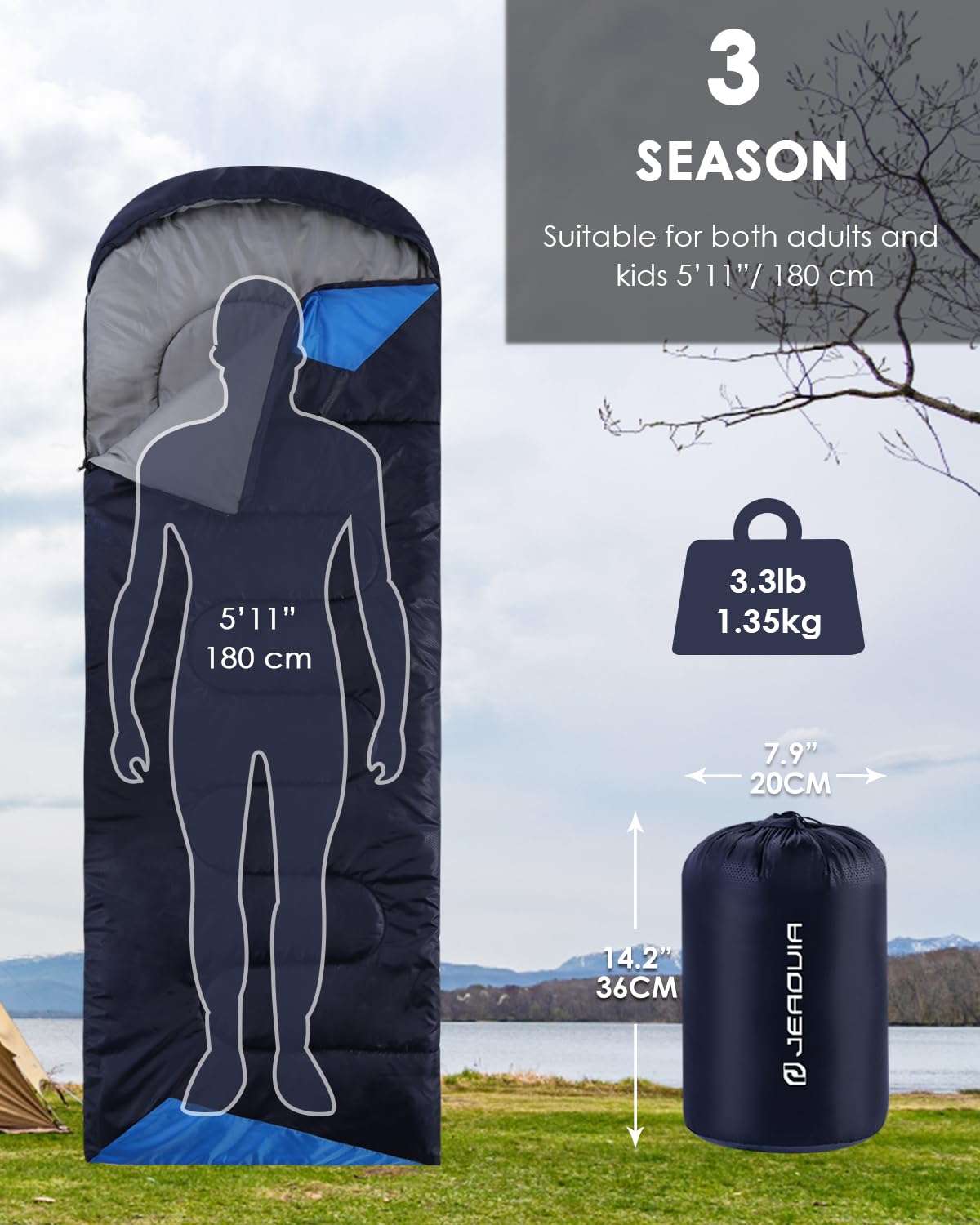 Sleeping Bags for Adults Backpacking Lightweight Waterproof- Cold Weather Sleeping Bag for Girls