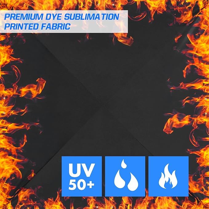 EAGLE PEAK Pop Up Canopy Tent with Wheeled Carry Bag, 8 Stakes, 4 Ropes, 4 Weight Bags, Easy Set Up Tent Canopy, 10x10 ft, 100sqft of Shade, Flame