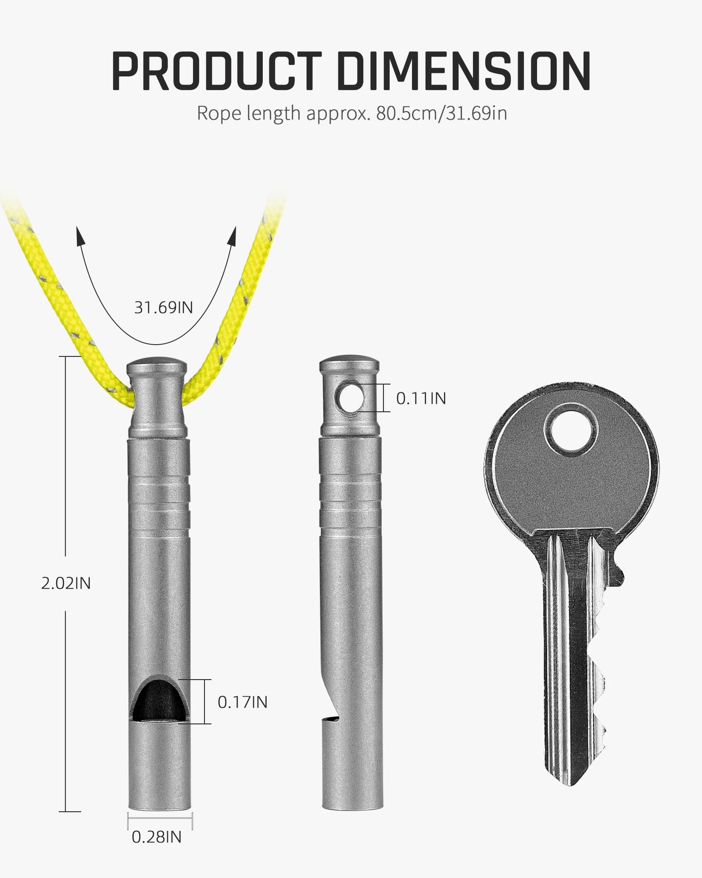 TISUR Titanium Emergency Whistle,Dog Whistle (Gray-2PCS)
