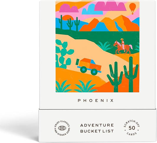 Reach International Outfitters Phoenix Adventure Bucket List - 50 Scratch-Off Cards for Outdoor Activities, Tourist Attractions, and Landmarks Guide for Exploring Phoenix