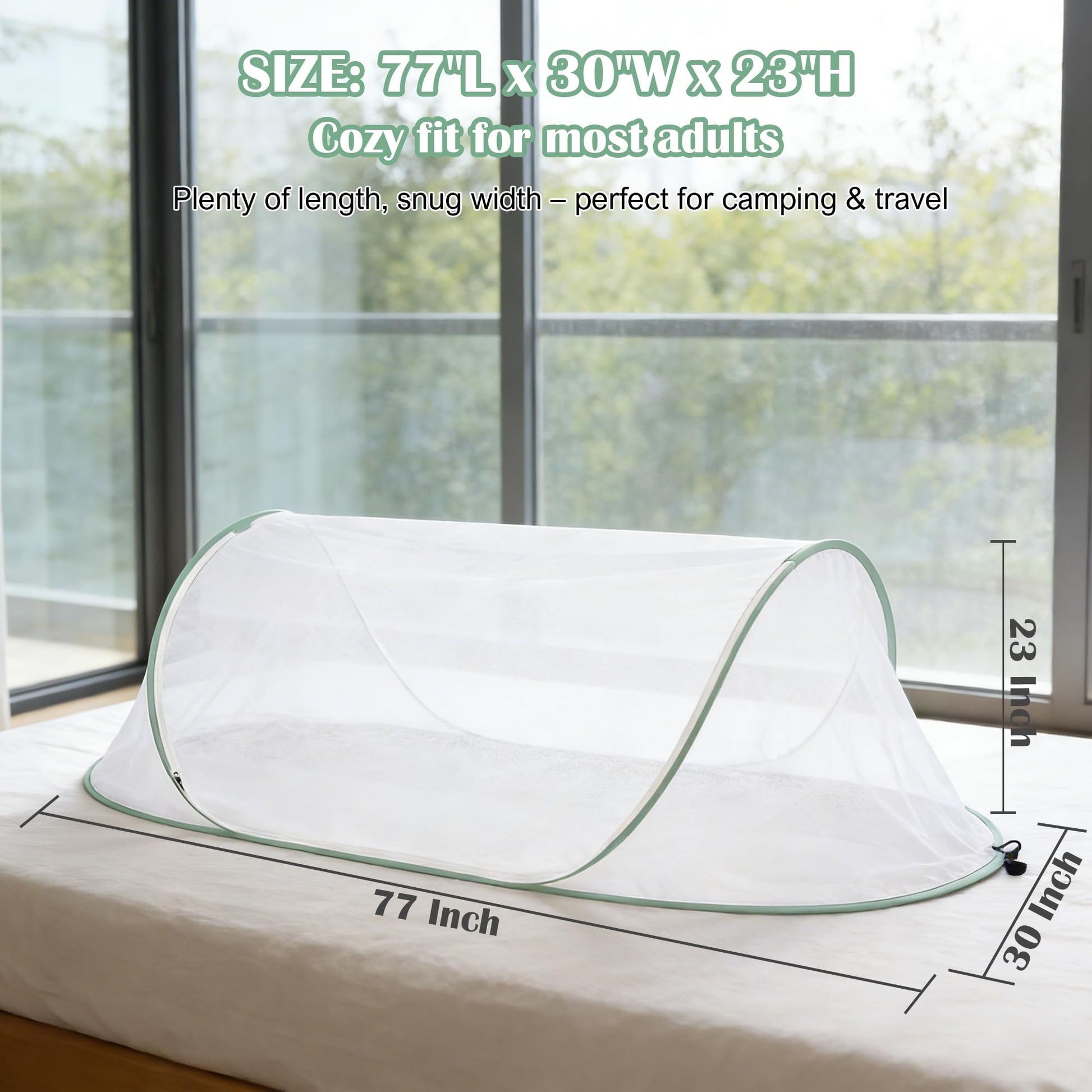 FORUP Pop Up Mosquito Tent | Quick Setup Portable & Foldable Mosquito Net for Bedroom, Camping