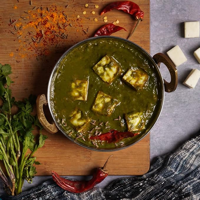 Ashoka Entrees 1932, Plant-Based Tofu & Spinach Curry, All-Natural, Ready to Eat Meals, Palak Paneer, Kosher Certified, Great for Offices, Instant Meals with No Preservatives, Pack of 5