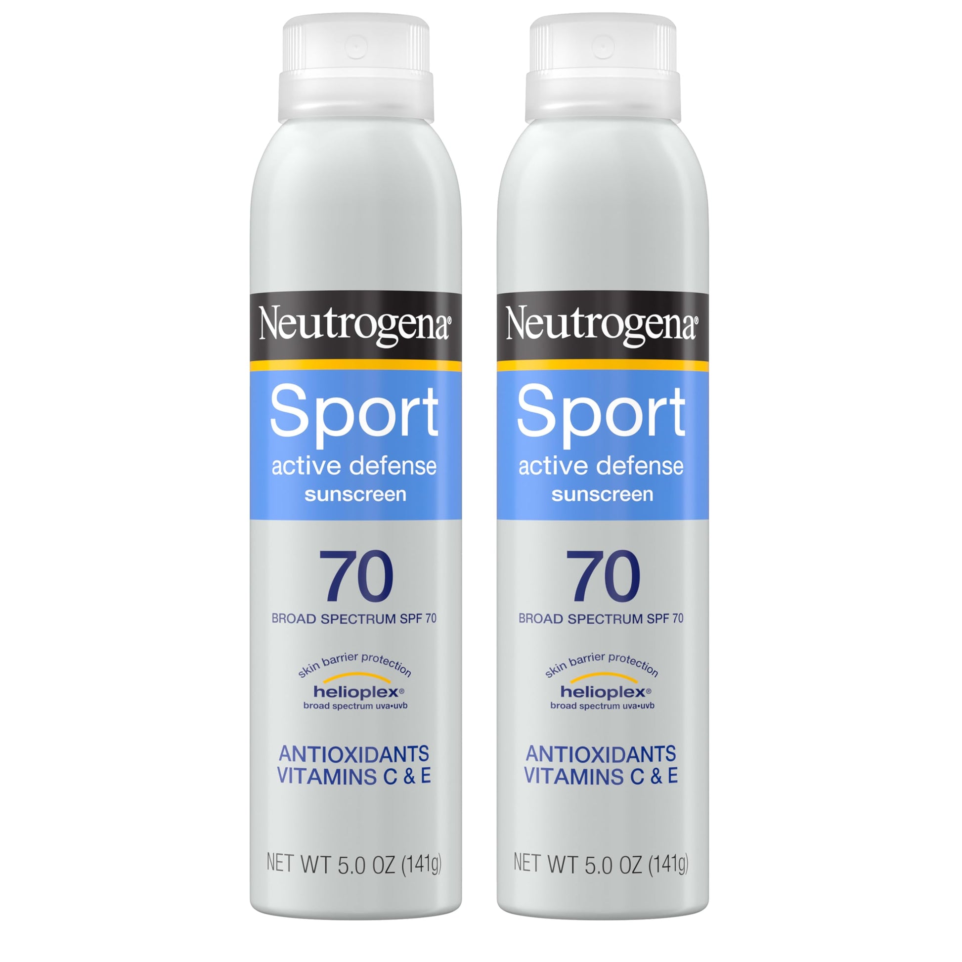 Neutrogena Sport Active Defense Sunscreen Spray SPF 70, 2 x 5 oz