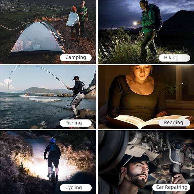 WARSUN Rechargebale Flashlight High Lumens 1000LM, Zoomable Flashlight with 6 Modes & COB Side Light ??for Camping, Emergencies, and Outdoor Adventures