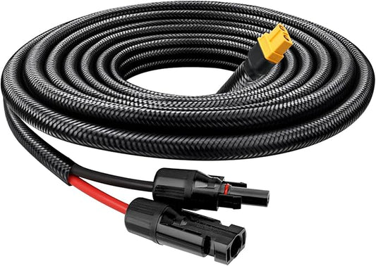 Solar to XT60 Cable 10AWG 6FT Solar Connector to XT60 Adapter Cable for Solar Panel to Battery RV Portable Power Station Solar Generator - 6 Foot