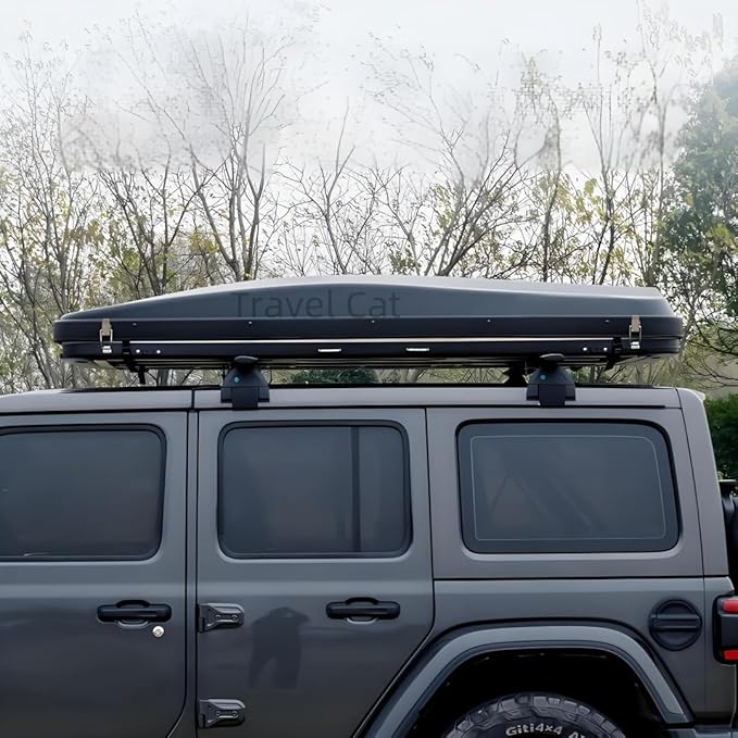 Travel Cat Rooftop Tent Hard Shell, Great View and Ventilation Tent for 2 Person Camping, Waterproof Windproof UV-Resistant Blackout Privacy 4 Season for Truck, Jeep, SUV, Van, Trailer